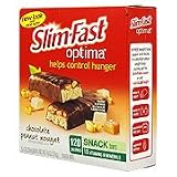 Slim Fast Optima Chocolate Peanut Nougat - Helps Control Hunger, 6 bars,(Slim Fast)