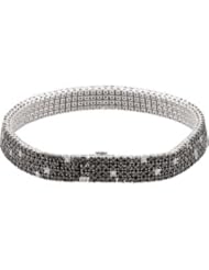 CleverEves 14K White Gold 8 5 8 Ct Tw 07.00 Inch Black And White Gold Diamond Bracelet With Black Rhodium Plating