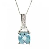 Fancy White Gold Pendant Necklace Citrine Topaz Diamond