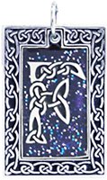 Celtic Letter "F" Pewter Pendant Necklace