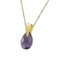 Gold Overlay Sterling Silver 8x5mm Pear-Shaped Briolette Amethyst Pendant