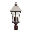 Royce Lighting RL2134/1WP Villa Outdoor Post Lantern Weathered Patina with Clear Beveled Globe White Alabaster Glass Top