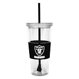 NFL Oakland Raiders Lidded Cold Cup with Straw