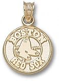 Boston Red Sox Solid 14K Gold Round Logo 1/2'' Pendant