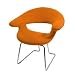 Walker Edison Ultra Soft Studio Chairs, Tangerine, Set of 2