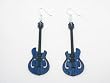Aqua Marine Guitar Wooden Earrings