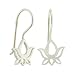 Cut Out Design Lotus Flower Drop Earring in Sterling Silver, #8368