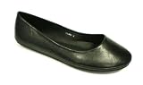 Womens Black Flat Soft Ballerina Pump Office Work Shoes
