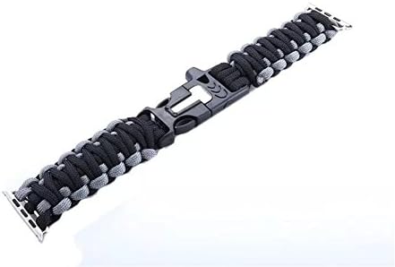 Apple Watch Band 42mm, AFLY 7 Strand 550 Paracord Loop replacement Bracelet Strap Band with Adapter Clasp for Apple Watch All Models