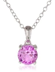 Sterling Silver 6mm Round Gemstone Solitaire Pendant