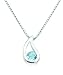 Elements Sterling Silver Ladies P2621T Blue Topaz Checkerboard Pendant. 46cm Box Chain