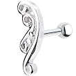 Silver 925 Fancy Sterling Left Cartilage Earring