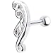 Silver 925 Fancy Sterling Left Cartilage Earring