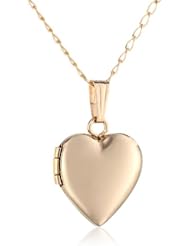 Childrens 14k Gold-Filled Polished Heart Locket Necklace, 15"