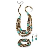 Sterling Silver Tiger's-Eye and Turquoise 3-Piece Jewelry Set
