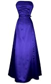 50s Strapless Satin Long Gown Bridesmaid Prom Dress Formal