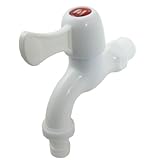 uxcell 水フーセット　タップ　ホワイト　浴室　レッド　高品質　単レバー　プラスチック製