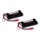 Two 7.4 Volt 900mAh 10C High Rate Li-Poly Battery Pack for Blade CX