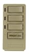 Leviton 16450-4D DHC 4 Button, 3 Address, On/Off, Group Dim/Bright Wall Mounted Controller Uni-Base Face, 1-Way Communication, Ivory