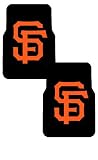 A Set of 2 MLB Major League Baseball Licensed Universal-Fit Molded Front Rubber Floor Mats - San Francisco Giants