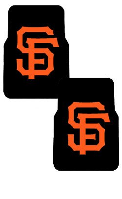 A Set of 2 MLB Major League Baseball Licensed Universal-Fit Molded Front Rubber Floor Mats - San Francisco Giants