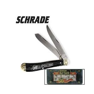 Schrade 94OTBLT Old Timer Gunstock Trapper Knife with Anniversary Edition Black Bone... by Schrade