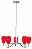 Kenroy Home 44305BS-LAVA Medici 5-Light Chandelier with Lava Blown Glass, Brushed Steel