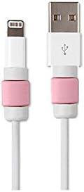 Lighting Cable Protectors - WalooTM Lighting Cable Protector [Zoonix Series] 6 Pack Cable Protectors - Prevents Fraying and tearing of iPhone Lighting Cables (Pink)