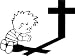 Western Recreation Ind Praying @ Cross Decal 5X5