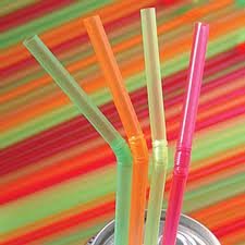 Dispo Colorful Disposble Neon Flexible Drinking Straws (Pack of 100)