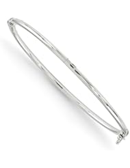 Leslies 14K White Gold Polished Hinged Bangle