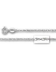 14K White Gold Carded Rope Chain (Width 0.6mm)