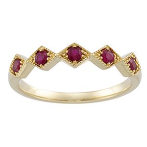 14k Yellow Gold Ruby Anniversary Wedding Ring