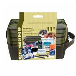 Deluxe Designer Fabric & Black zippered Mens Travel Bag, # 186 - 11 Pieces / Bag