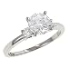 Engagement Ring with 2 Round Diamonds .20cttw (CZ ctr)