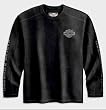 Harley-Davidson&reg; Men's Long Sleeve Black on Black Tee. Print and dimensional graphics. 99044-09VM