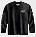 Harley Davidson Men's Long Sleeve Black on Black Tee. Print and and dimensional graphics. 99044-09VM