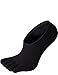 HASLRA Women's No Show Toe Socks for toe shoes 3 Pairs (100% Cotton_Black-L)