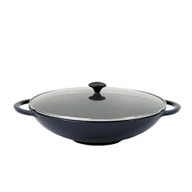 Chasseur Cast Iron Wok Set, Cobalt Blue, 37 cm