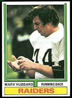 1974 Topps Regular (Football) Card# 300 Marv Hubbard of the Oakland Raiders VG Condition