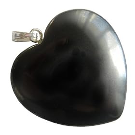 Lucky Gemstone Heart Pendant In Hematite