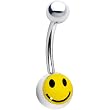 Stainless Steel Smile for Me Logo Belly Ring