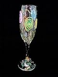 Birthday Balloons Design - Hand Painted - Flute - 6 oz.