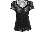 Petite Emma James Short Sleeve Pointelle Cardigan