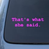 THAT'S WHAT SHE SAID - The Office - Vinyl Car Decal Sticker #1676 | Vinyl Color: Pink