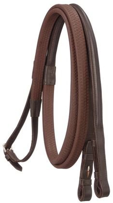Silver Fox Raised Rubber Grip Reins-Brown - Brown