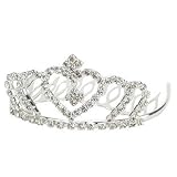 Girls Silver Heart Tiara Comb