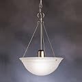 1 Lt Pendant, Brushed Nickel, Etched glass