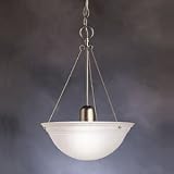 1 Lt Pendant, Brushed Nickel, Etched glass