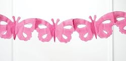 Pink Butterfly Garland, Set of 2